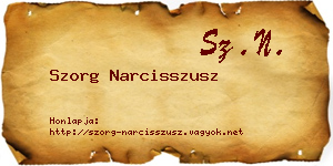 Szorg Narcisszusz névjegykártya